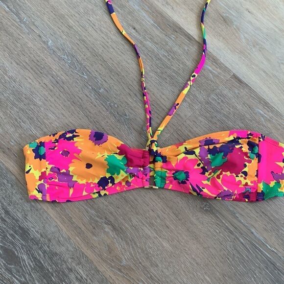 Old Navy bikini 2 piece bathing/swim suit pink floral med top large bottom NWOT - Picture 8 of 14